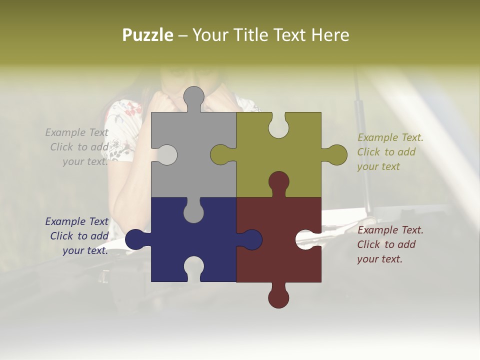 Open Person Car PowerPoint Template