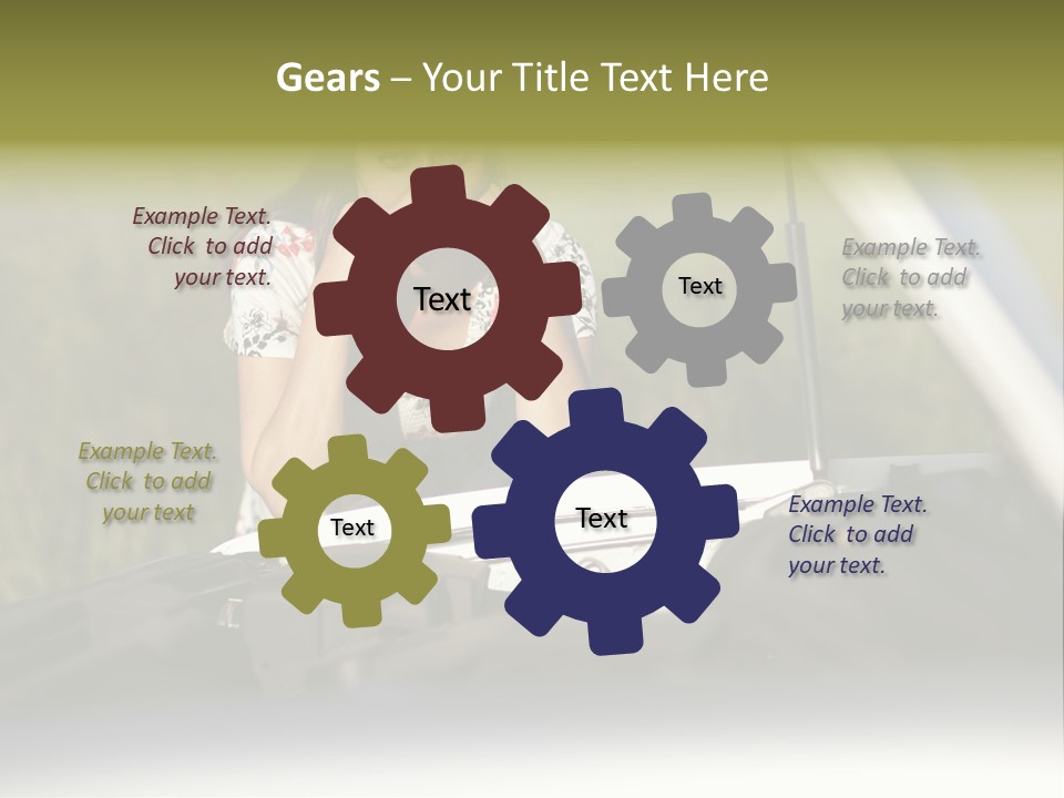 Open Person Car PowerPoint Template