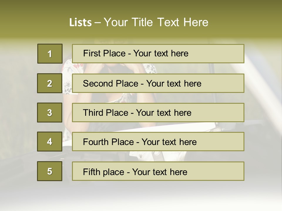 Open Person Car PowerPoint Template