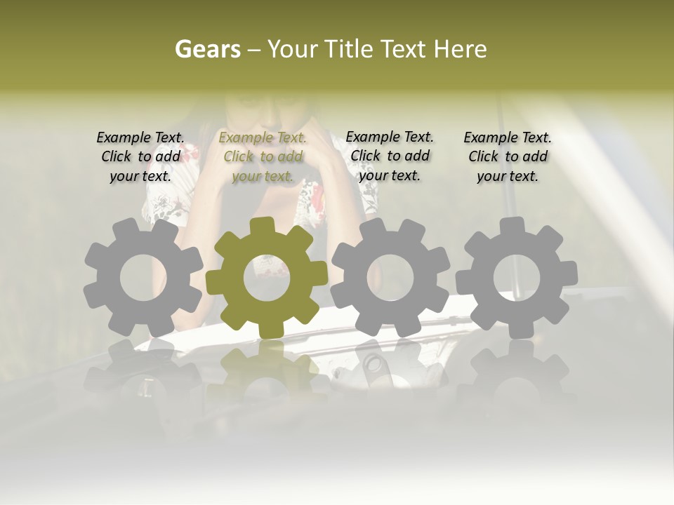 Open Person Car PowerPoint Template