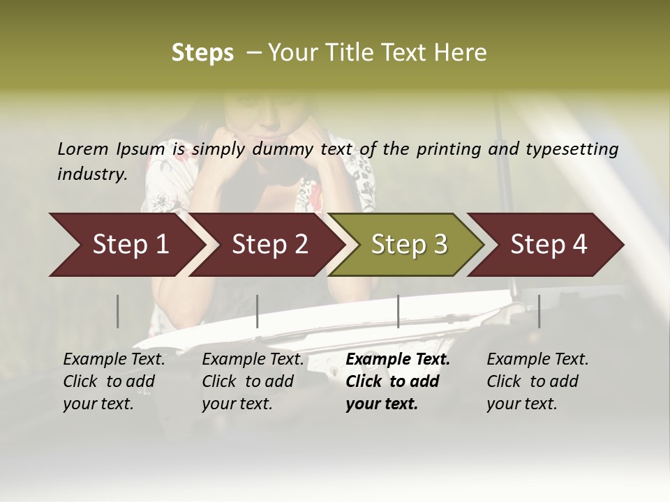Open Person Car PowerPoint Template