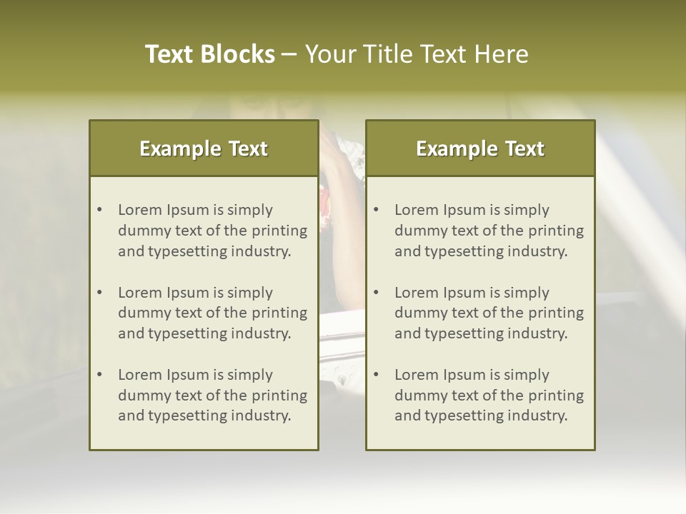 Open Person Car PowerPoint Template
