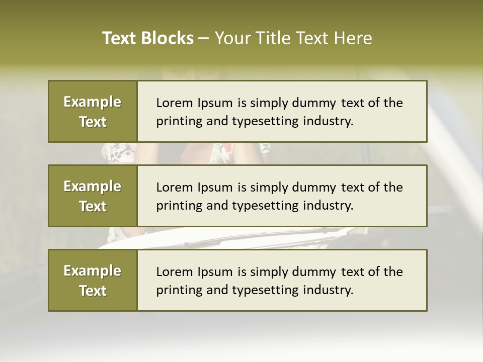 Open Person Car PowerPoint Template