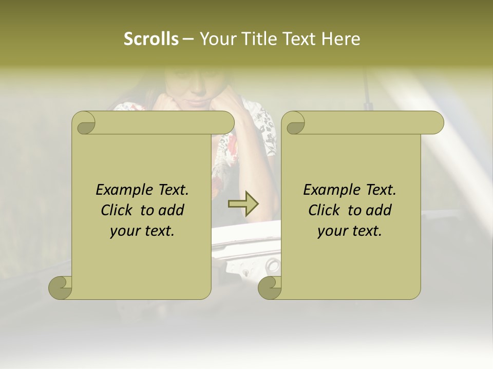Open Person Car PowerPoint Template