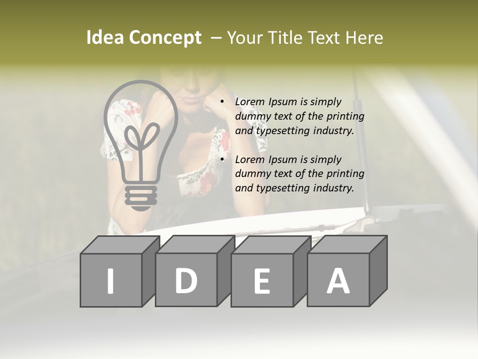 Open Person Car PowerPoint Template