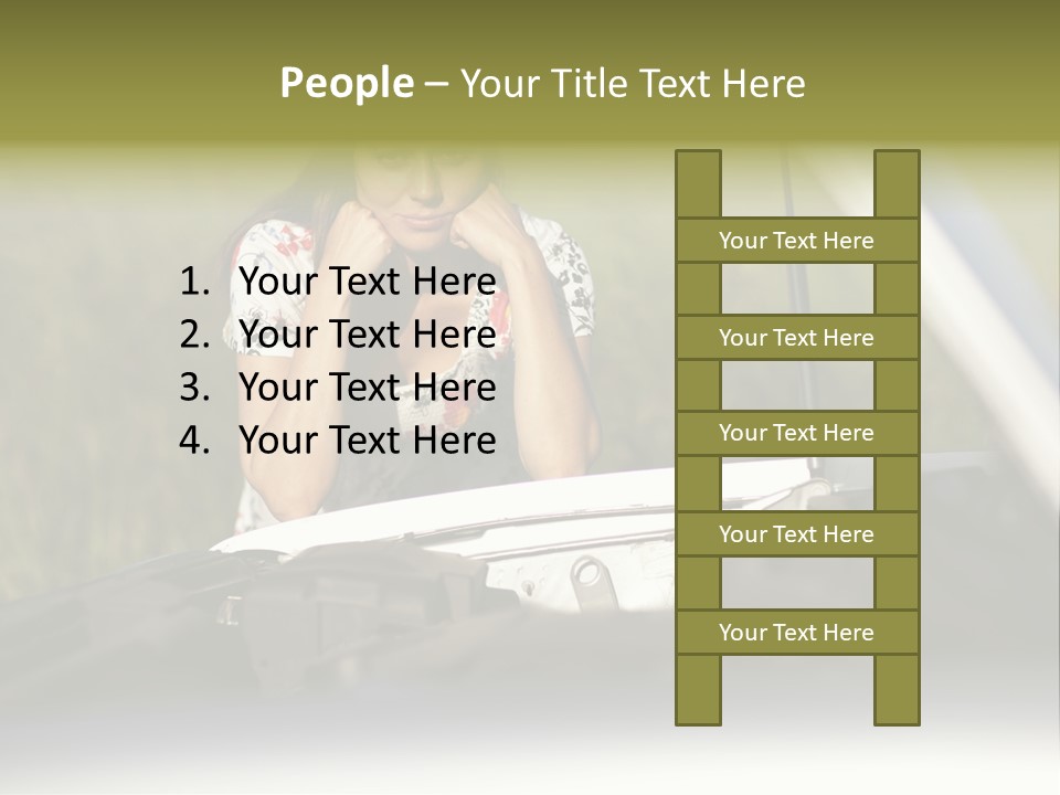 Open Person Car PowerPoint Template