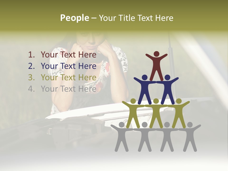 Open Person Car PowerPoint Template