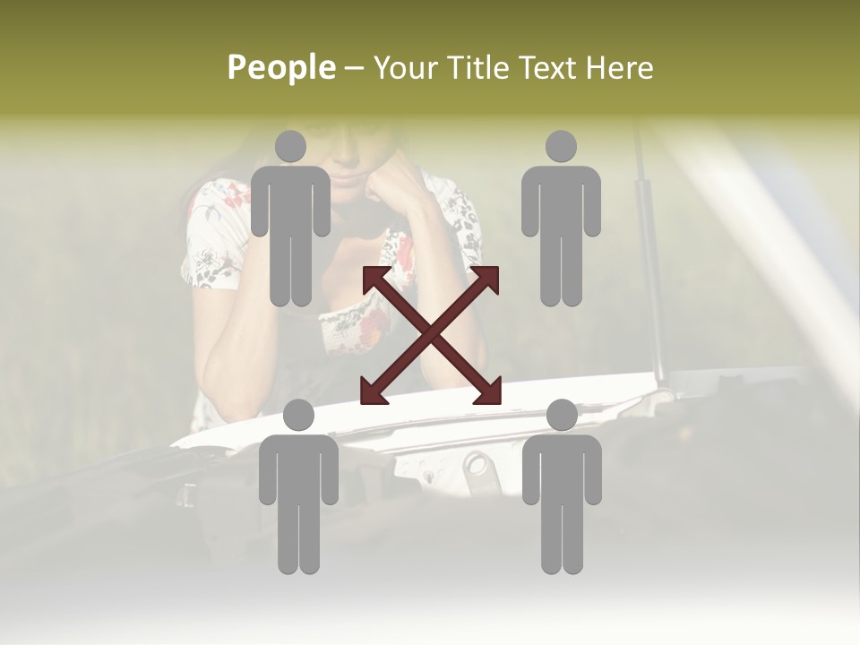 Open Person Car PowerPoint Template