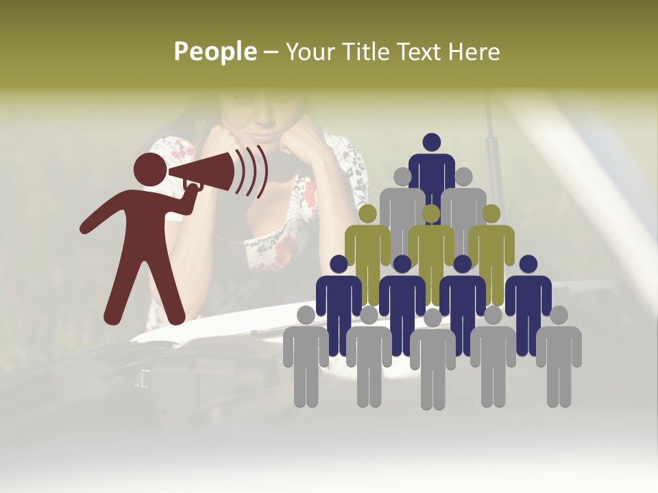 Open Person Car PowerPoint Template