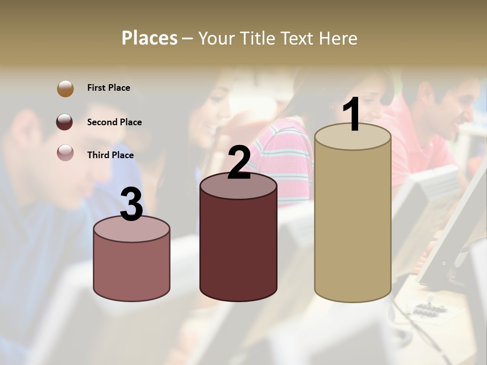 Young Students Females PowerPoint Template