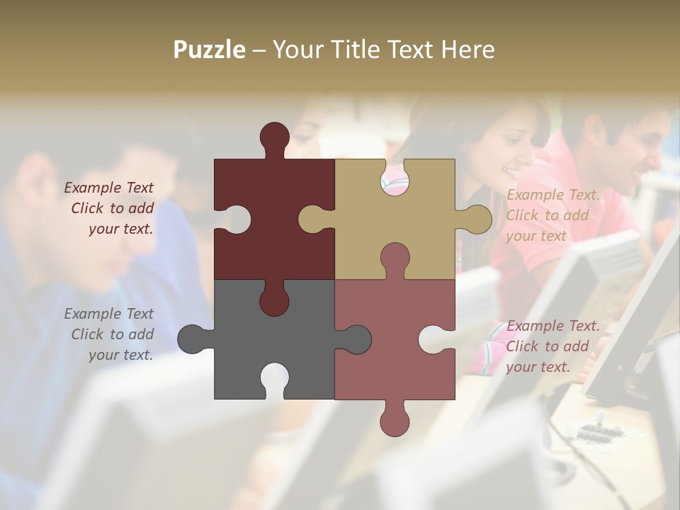 Young Students Females PowerPoint Template