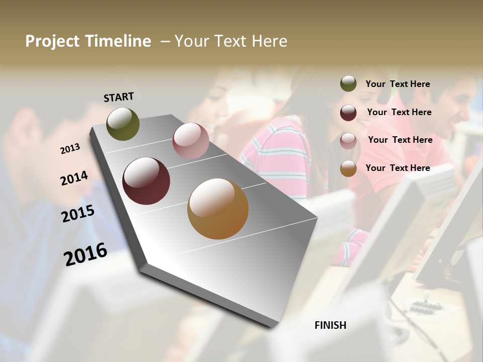 Young Students Females PowerPoint Template
