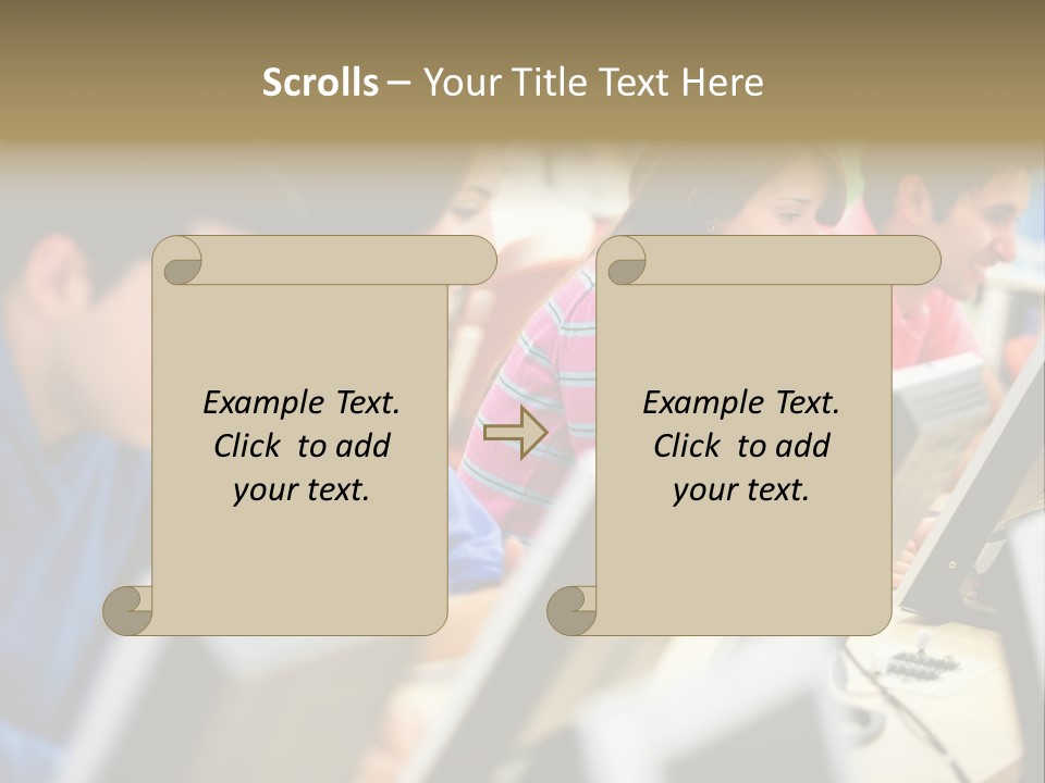 Young Students Females PowerPoint Template