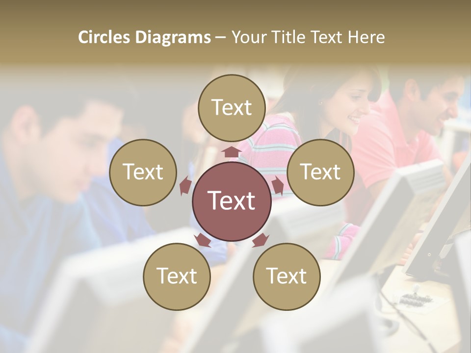 Young Students Females PowerPoint Template