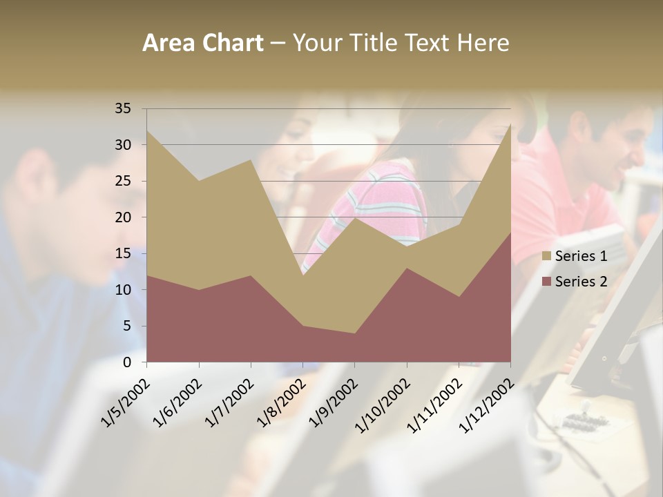 Young Students Females PowerPoint Template