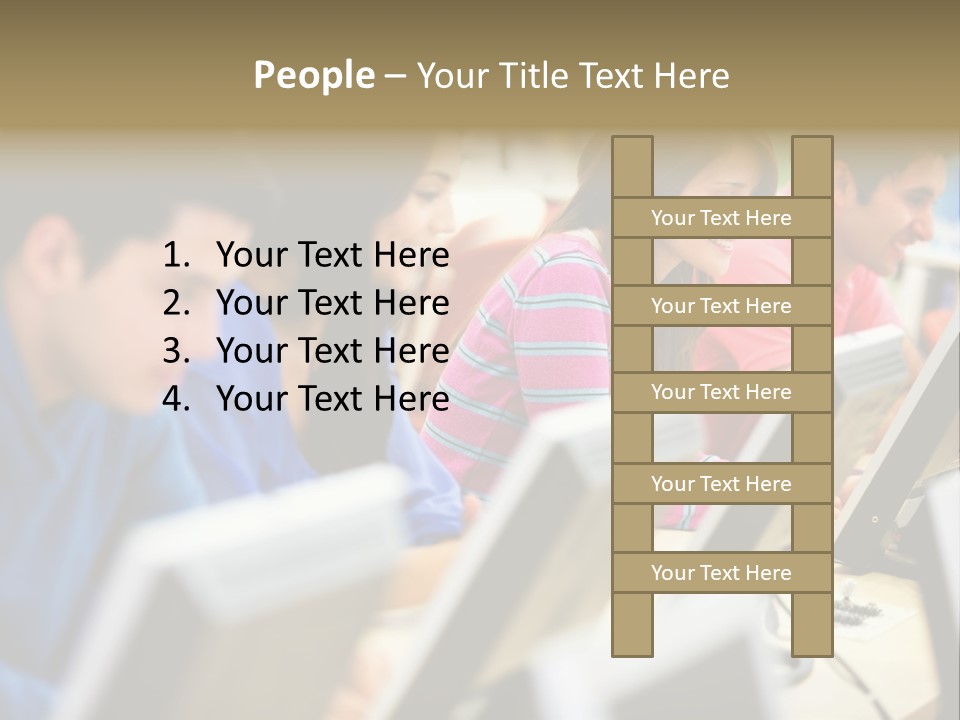 Young Students Females PowerPoint Template