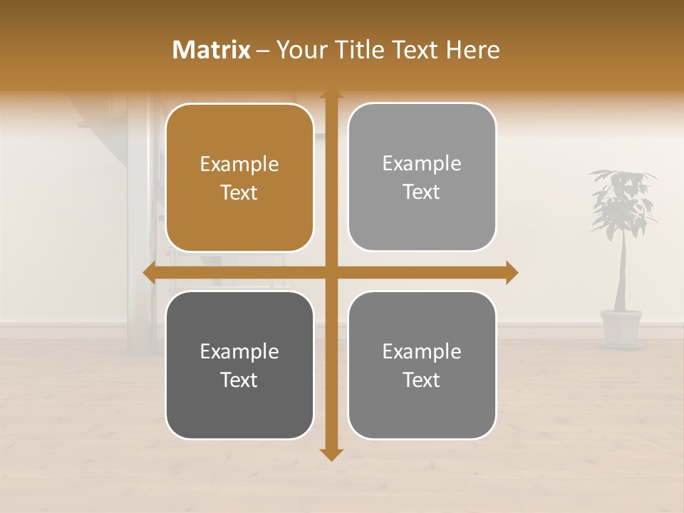 A Room With A Spiral Staircase And A Potted Plant PowerPoint Template