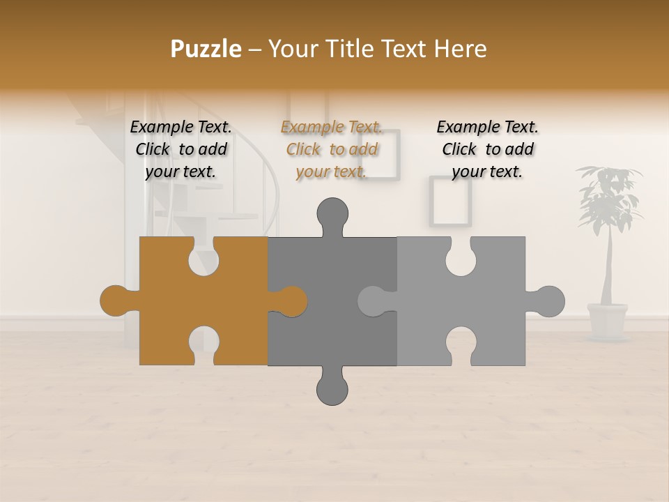 A Room With A Spiral Staircase And A Potted Plant PowerPoint Template