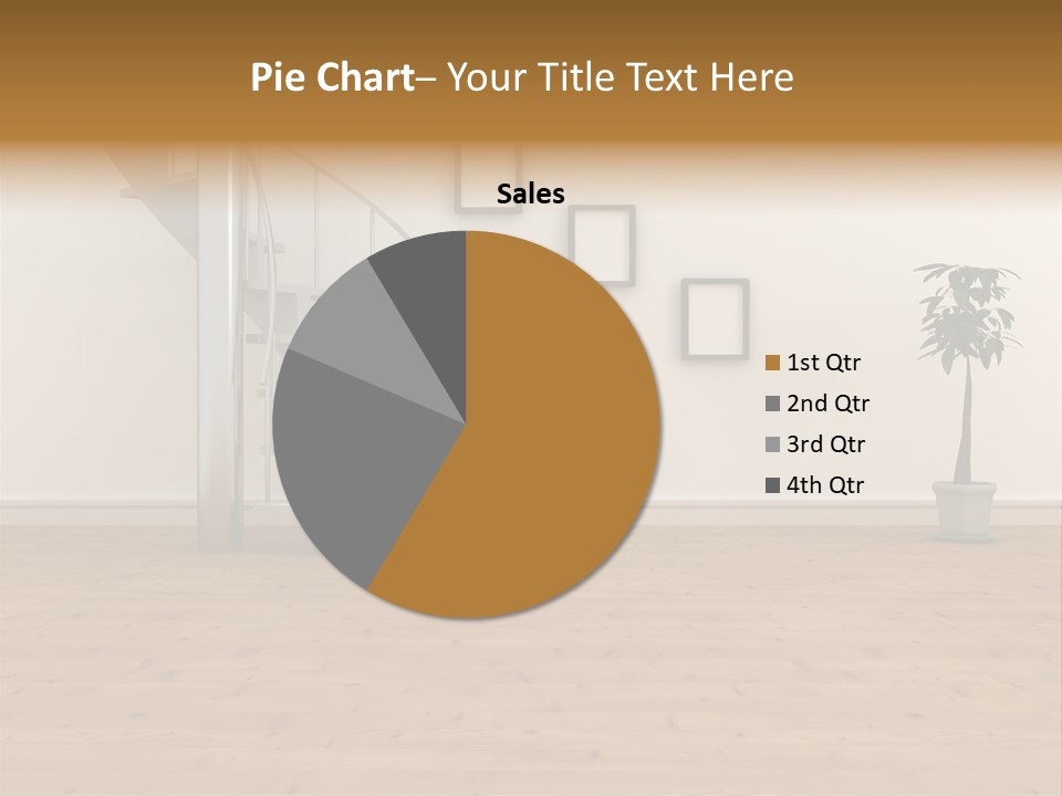A Room With A Spiral Staircase And A Potted Plant PowerPoint Template