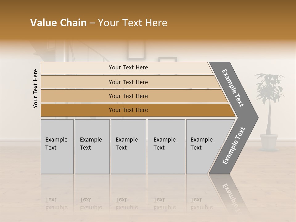 A Room With A Spiral Staircase And A Potted Plant PowerPoint Template