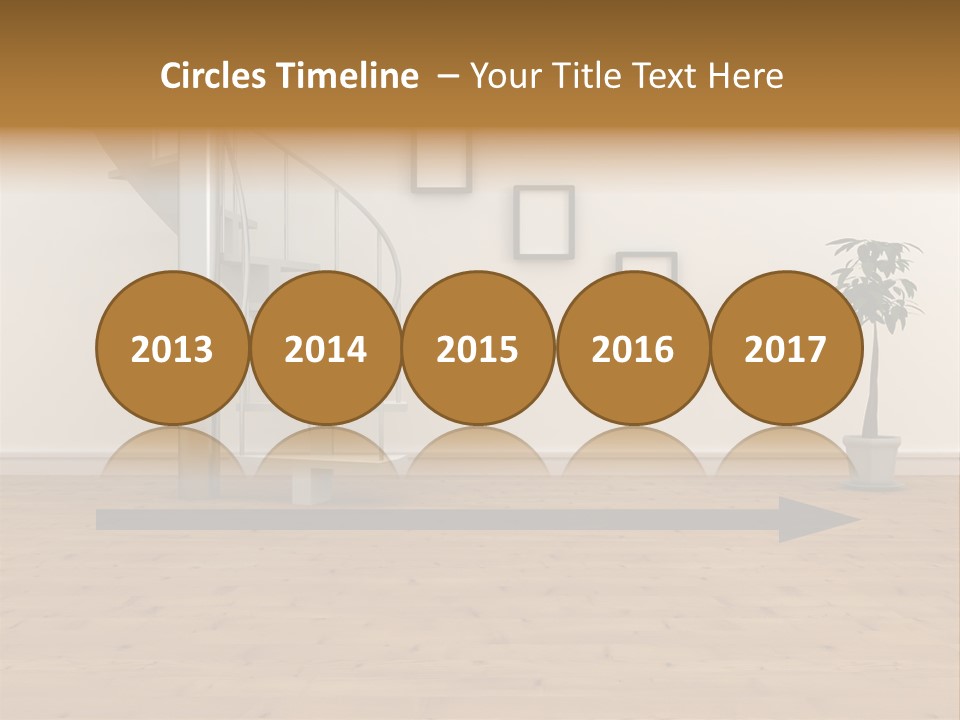 A Room With A Spiral Staircase And A Potted Plant PowerPoint Template