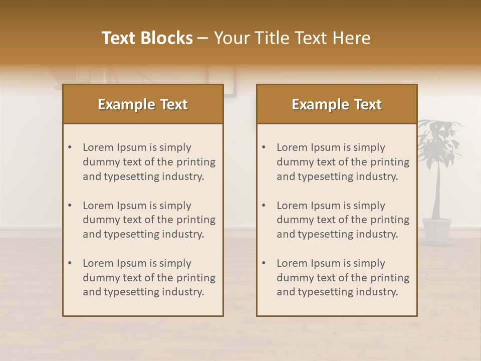 A Room With A Spiral Staircase And A Potted Plant PowerPoint Template