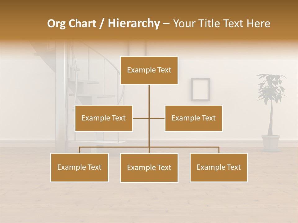 A Room With A Spiral Staircase And A Potted Plant PowerPoint Template