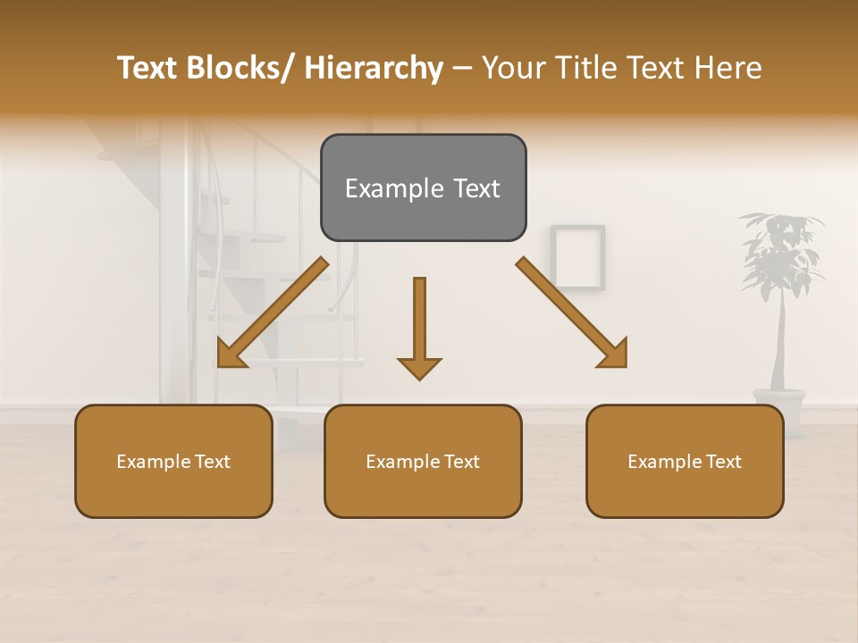 A Room With A Spiral Staircase And A Potted Plant PowerPoint Template