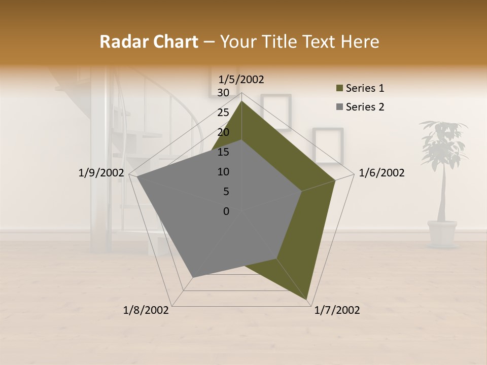 A Room With A Spiral Staircase And A Potted Plant PowerPoint Template