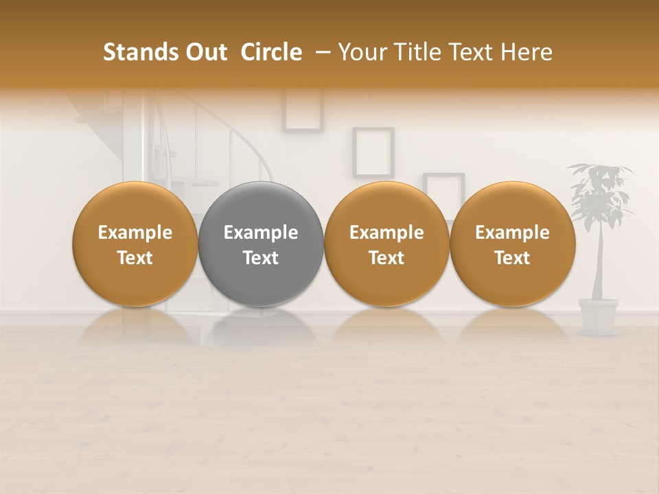 A Room With A Spiral Staircase And A Potted Plant PowerPoint Template