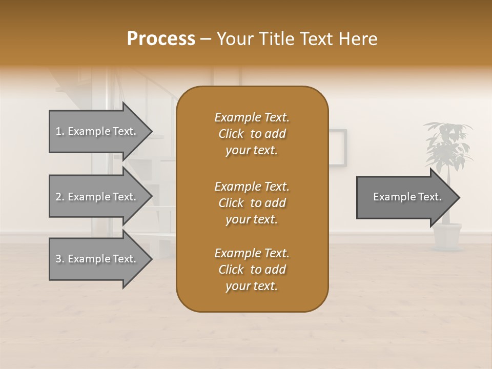 A Room With A Spiral Staircase And A Potted Plant PowerPoint Template
