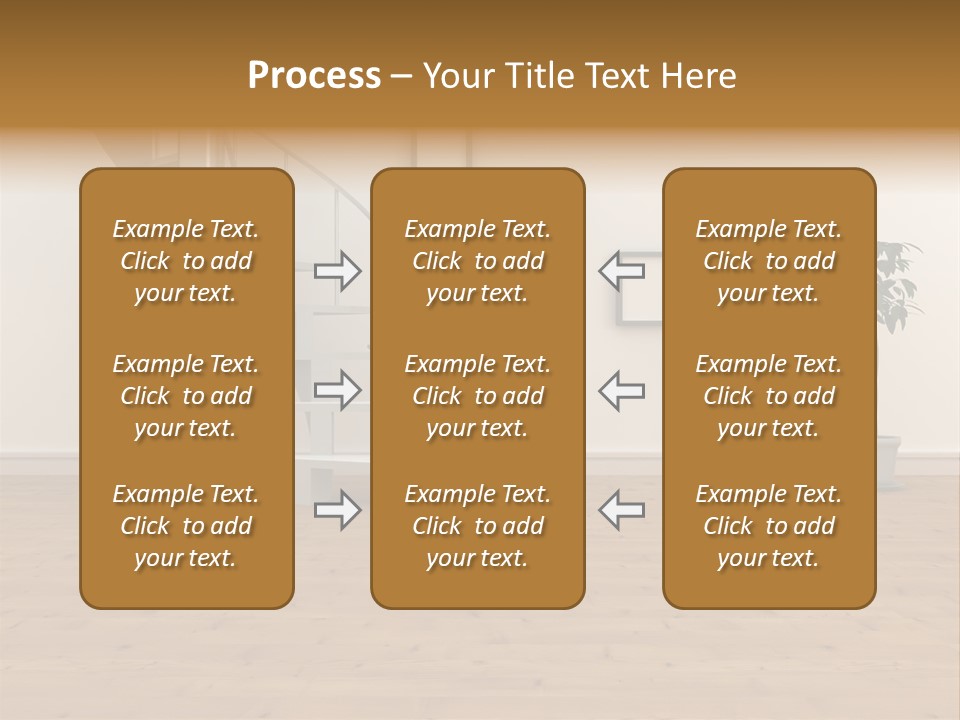 A Room With A Spiral Staircase And A Potted Plant PowerPoint Template