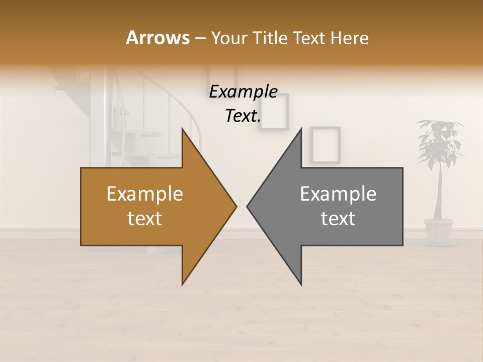 A Room With A Spiral Staircase And A Potted Plant PowerPoint Template