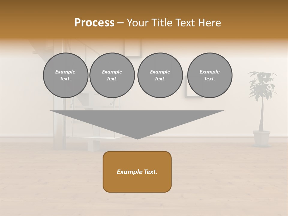 A Room With A Spiral Staircase And A Potted Plant PowerPoint Template