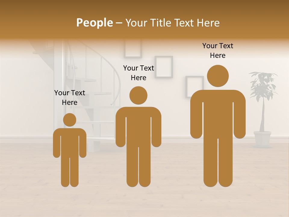 A Room With A Spiral Staircase And A Potted Plant PowerPoint Template