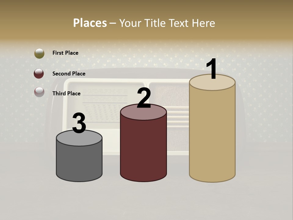 An Old Radio Sitting On Top Of A Table PowerPoint Template