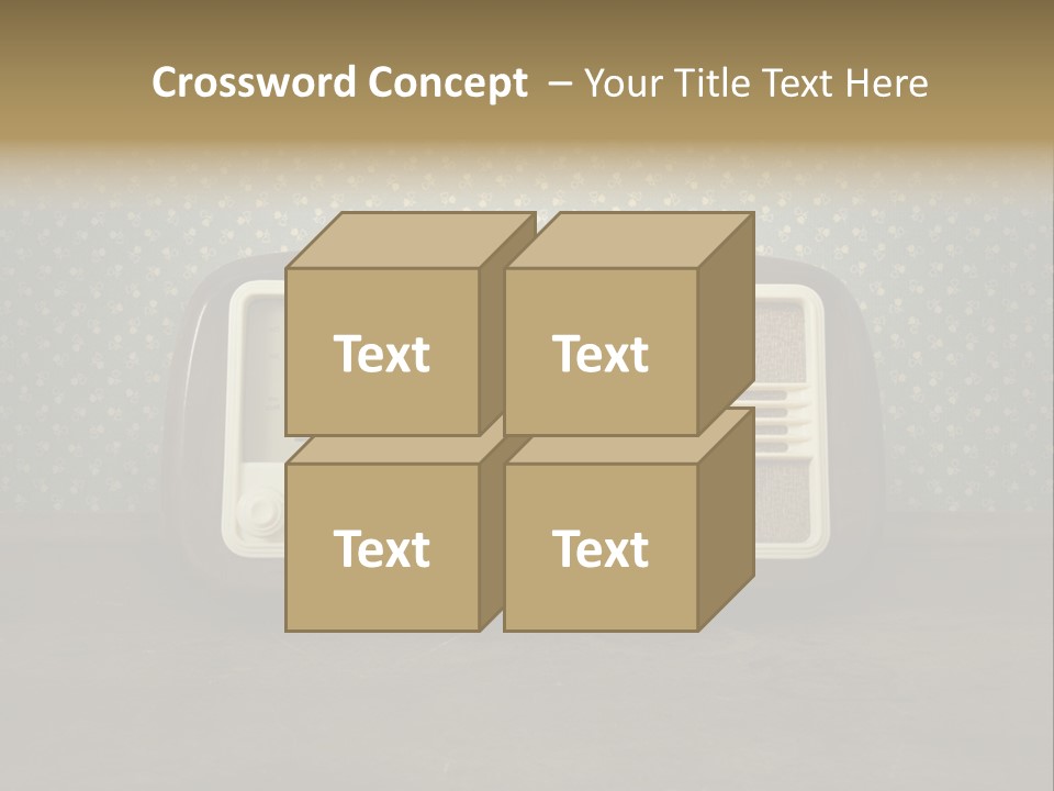 An Old Radio Sitting On Top Of A Table PowerPoint Template