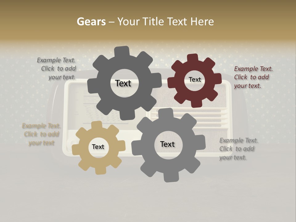 An Old Radio Sitting On Top Of A Table PowerPoint Template