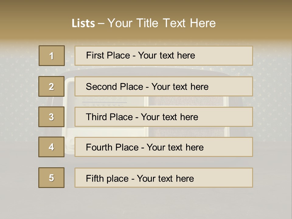 An Old Radio Sitting On Top Of A Table PowerPoint Template
