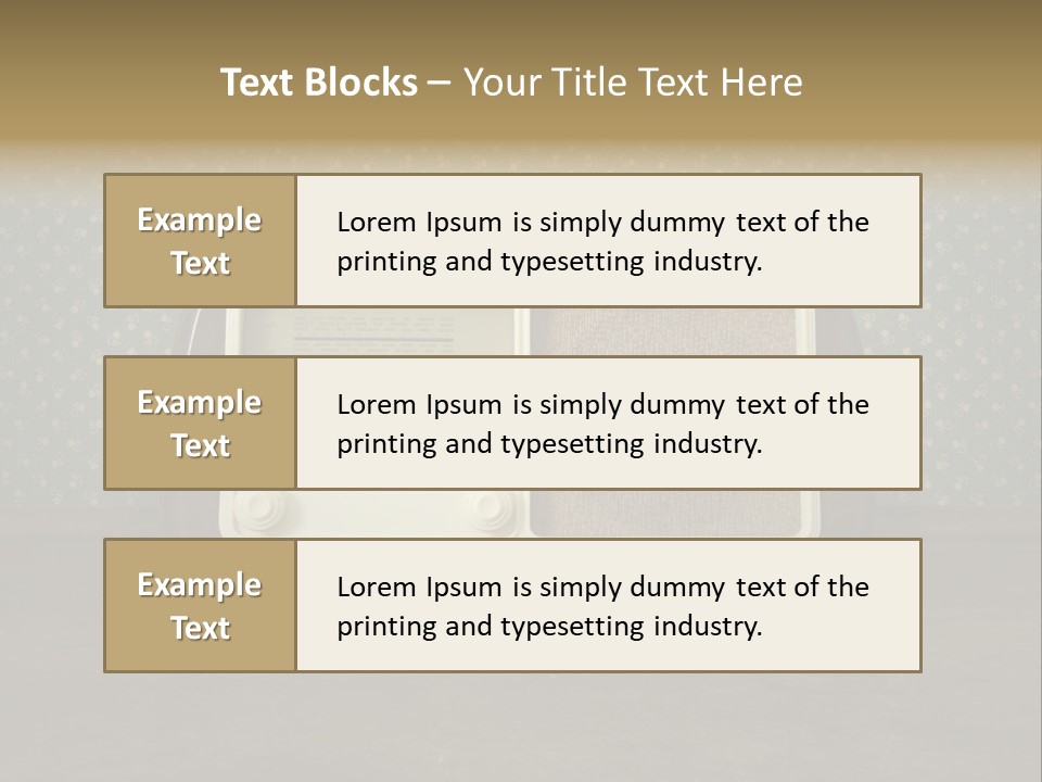 An Old Radio Sitting On Top Of A Table PowerPoint Template