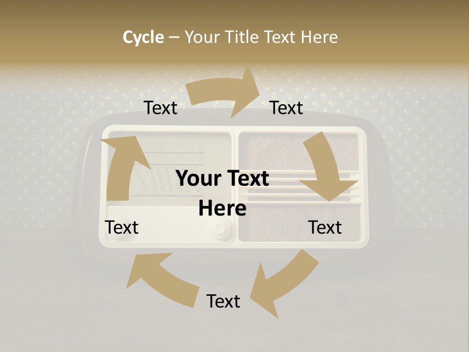An Old Radio Sitting On Top Of A Table PowerPoint Template