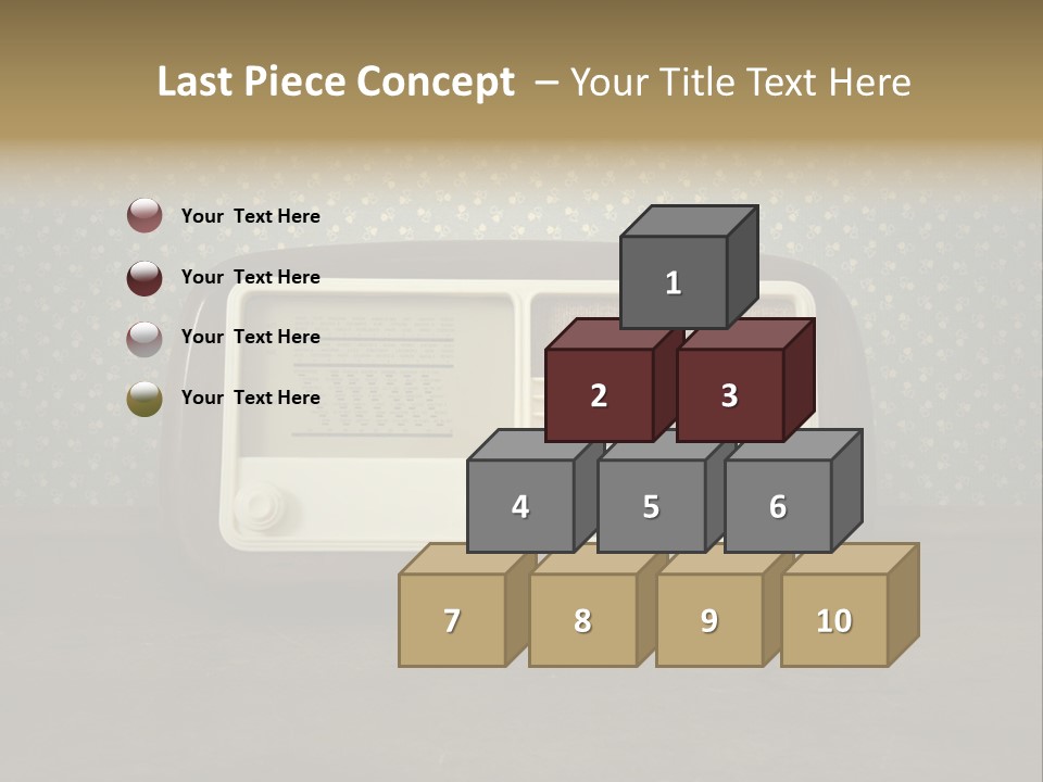 An Old Radio Sitting On Top Of A Table PowerPoint Template