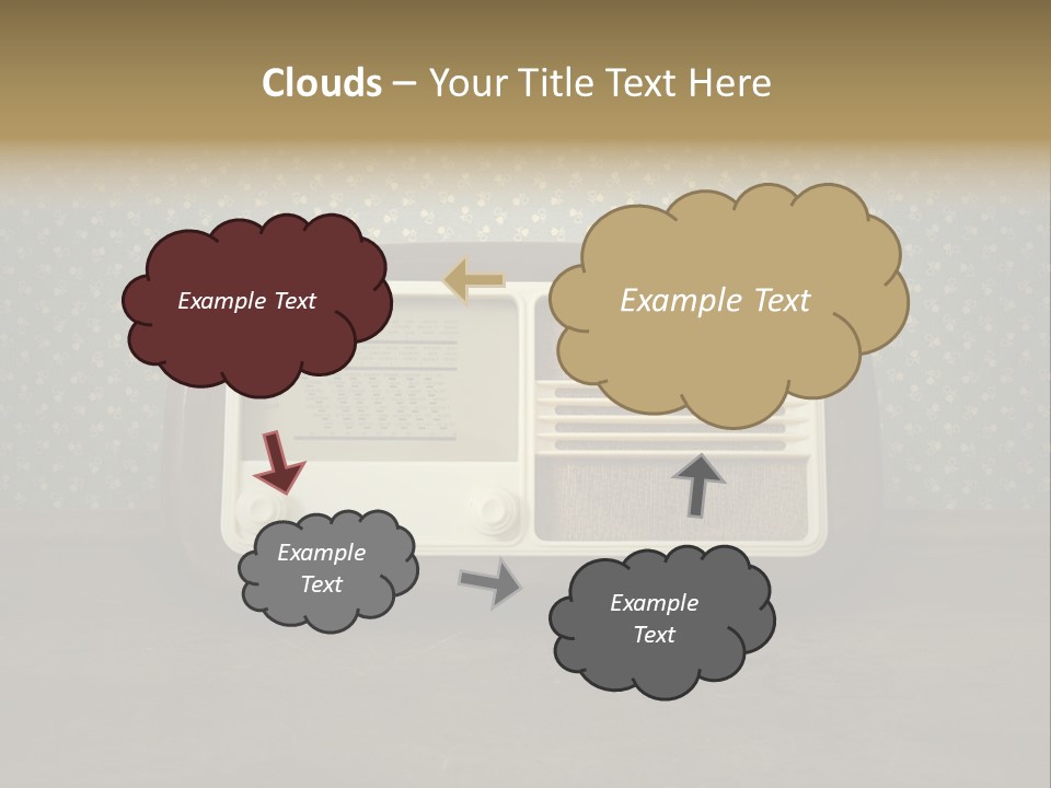An Old Radio Sitting On Top Of A Table PowerPoint Template