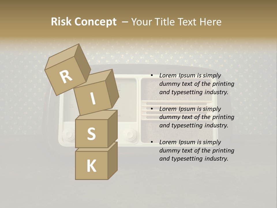 An Old Radio Sitting On Top Of A Table PowerPoint Template