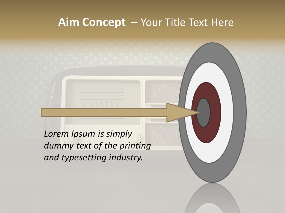 An Old Radio Sitting On Top Of A Table PowerPoint Template