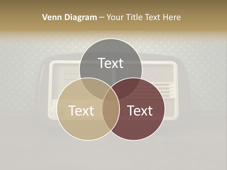 An Old Radio Sitting On Top Of A Table PowerPoint Template