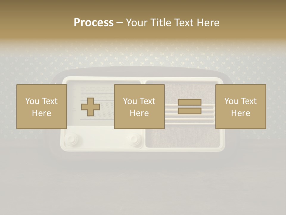 An Old Radio Sitting On Top Of A Table PowerPoint Template