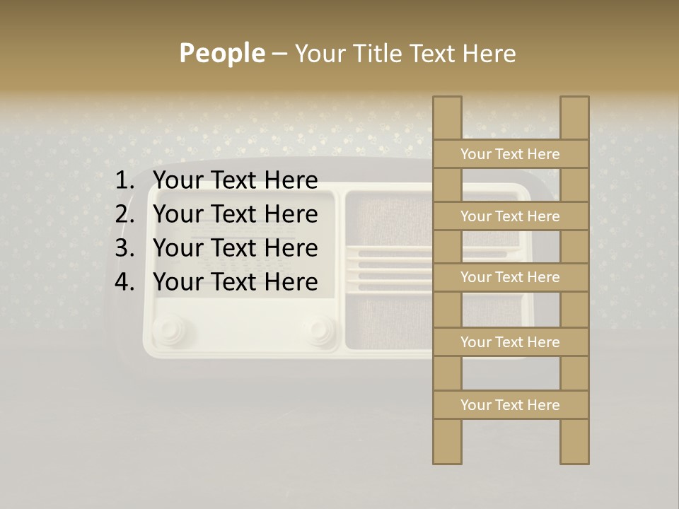 An Old Radio Sitting On Top Of A Table PowerPoint Template