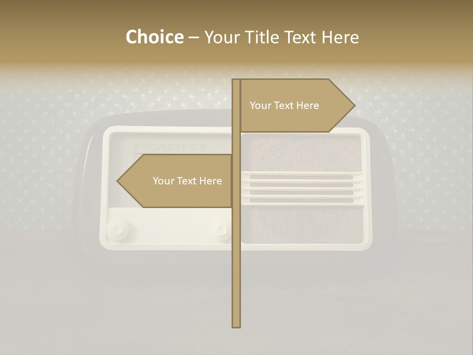 An Old Radio Sitting On Top Of A Table PowerPoint Template