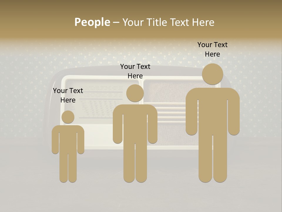 An Old Radio Sitting On Top Of A Table PowerPoint Template